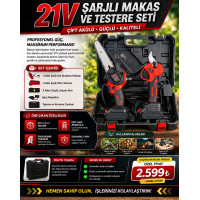 HAWDİ Şarjlı Budama Makas+Testere Seti HAWDİ Şarjlı Budama Makas+Testere Seti